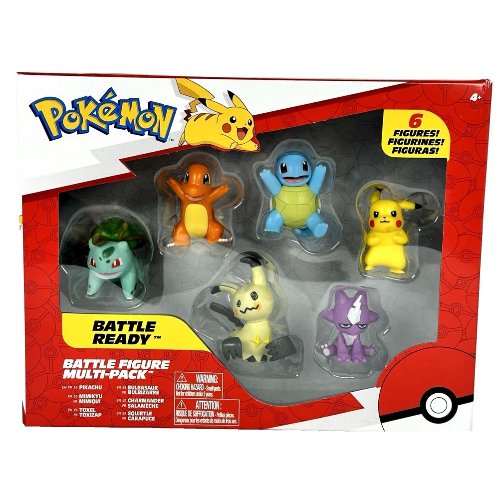 Pokemon Battle Ready Figure Multi Pack‎ Pikachu Bulbasaur Charmander Squirtle